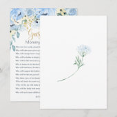 ブルーの花のゲスフー 赤ちゃんのシャワーゲーム エンクロージャーカード (正面/裏面)