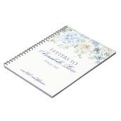 ブルーの花のハイドランジアの手紙の誕生日の手紙 ノートブック (左側)