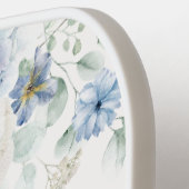 ブルーの花のハイドランジア ウェディング フェイバー ピックルボールラケット (左詳細)