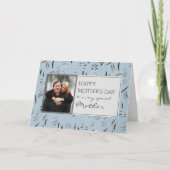 ブルーの花のハッピーマザーズデー マザー フォト カード (正面)