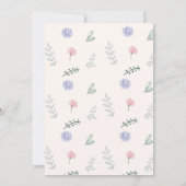 ブルーの花のパンプキン ハロウィン 秋のベイビーシャワー 招待状 (裏面)