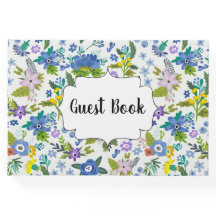 ブルーの花のビンテージカントリー