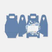 ブルーの花のブライダルシャワー フェイバーボックス (折り畳みなし)