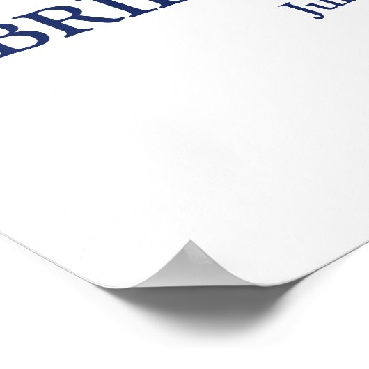 ブルーの花のプリンセスシャワーのウェルカムサイン ポスター (角)