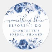 ブルーの花のプリンセスシャワー ラウンドシール (正面)