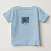 ブルーの花のベイビーTシャツ ベビーTシャツ (裏面)