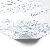 ブルーの花のベビーシャワーディーパーレッフル ポスター (角)