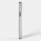 ブルーの花のモノグラム 名入れデザイン iPhoneケース (右側面)