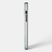 ブルーの花のモノグラム 名入れデザイン iPhoneケース (左側面)