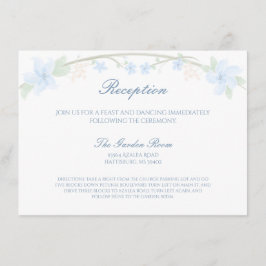 ブルーの花のリースの受付 エンクロージャーカード