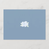 ブルーの花のリースの受付 エンクロージャーカード (裏面)
