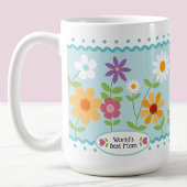 ブルーの花の世界で最高のママ 母の日 コーヒーマグカップ