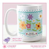 ブルーの花の世界で最高のママ 母の日 コーヒーマグカップ