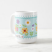 ブルーの花の世界で最高のママ 母の日 コーヒーマグカップ (正面左)