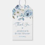 ブルーの花の何か青い結婚前のお祝い ありがとう ギフトタグ (正面)