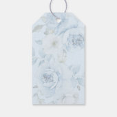 ブルーの花の何か青い結婚前のお祝い ありがとう ギフトタグ (裏面)