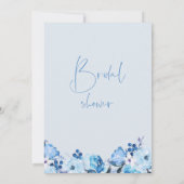 ブルーの花の何か青い結婚前のお祝い 招待状 (裏面)