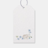 ブルーの花の十字架の洗礼ギフトタグ ギフトタグ (裏面)