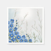 ブルーの花の咲くベイビーシャワー スタンダードカクテルナプキン (正面)