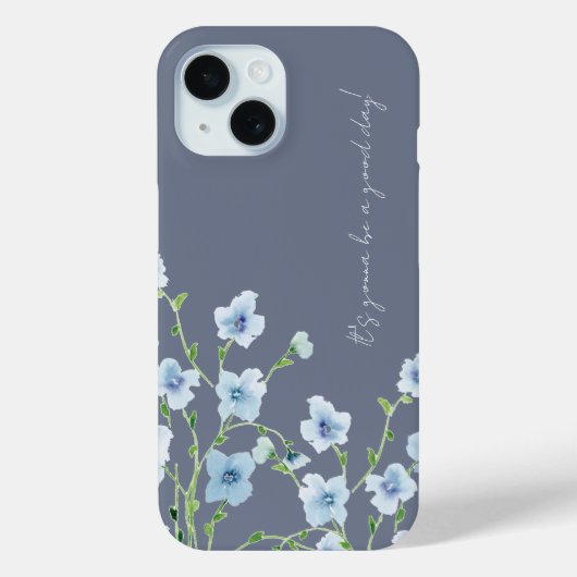 ブルーの花の水彩画 Case-Mate iPhoneケース (裏面)