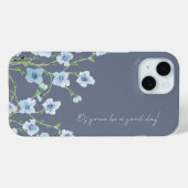 ブルーの花の水彩画 Case-Mate iPhoneケース (裏面 (横))