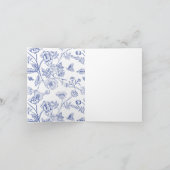 ブルーの花の結婚式前お祝いカード ありがとう サンキューカード (内部)