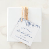 ブルーの花の花嫁のシャワー フェイバータグ (インサイチュ)