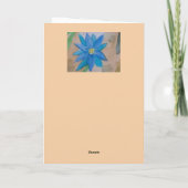 ブルーの花の誕生日 カード (裏面)
