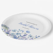 ブルーの花の野の花のブライズシャワー ペーパープレート (アングル)