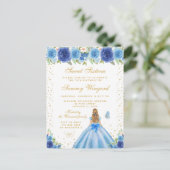 ブルーの花の金髪プリンセス スイート16 ポストカード (スタンド正面)