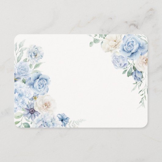 ブルーの花を添えたハイドランジアのレシピをシェア エンクロージャーカード (裏面)