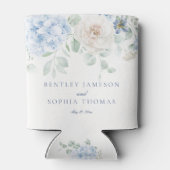 ブルーの花を飾ったハイドランジアのウェディング 缶クーラー (裏面)