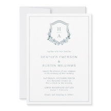 ブルーの花モノグラム ウェディング