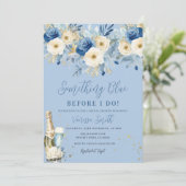ブルーの花嫁シャワーパーティー Something Blue Floral Bridal Showe 招待状 (スタンド正面)