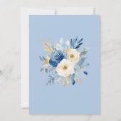 ブルーの花嫁シャワーパーティー Something Blue Floral Bridal Showe 招待状 (裏面)