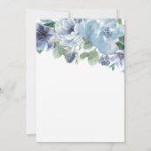ブルーの花嫁シャワー Something Blue Dusty Blue Floral 招待状 (裏面)