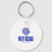 ブルーの花柄が映える個性派Tシャツ: Pretty Unstable キーホルダー (裏面)