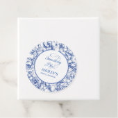 ブルーの花柄のウェディングシャワーのお favors タグ (インサイチュ)