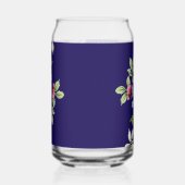 ブルーの花柄のドリンクウェアセット グラス (左)