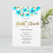 ブルーの花柄のブライズシャワー 招待状 (スタンド正面)