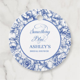 ブルーの花柄のブライダルシャワーフェイバータグ フェイバータグ