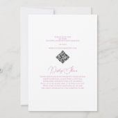 ブルーの花柄の紋章 イースターバニー男の子ベイビーシャワー 招待状 (裏面)