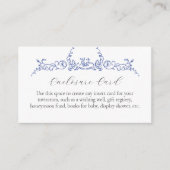 ブルーの花柄オーダーメイド封入カード エンクロージャーカード (正面)