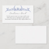 ブルーの花柄カスタム封入カード エンクロージャーカード (正面/裏面)