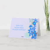 ブルーの花柄デコ - サンキュー (裏面)