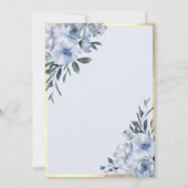 ブルーの花柄ドレス バタフライ キンセアニエラ 招待状 (裏面)