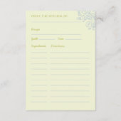 ブルーの花柄ブライダルシャワーレシピカード エンクロージャーカード (裏面)