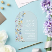 ブルーの花柄ベビーシャワー招待状、Baby in Bloom アクリル招待状 (インサイチュ (ウェディング))
