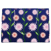 ブルーの花柄  ギフトバッグ (正面)