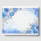 ブルーの花柄 ゲストブック (裏面)